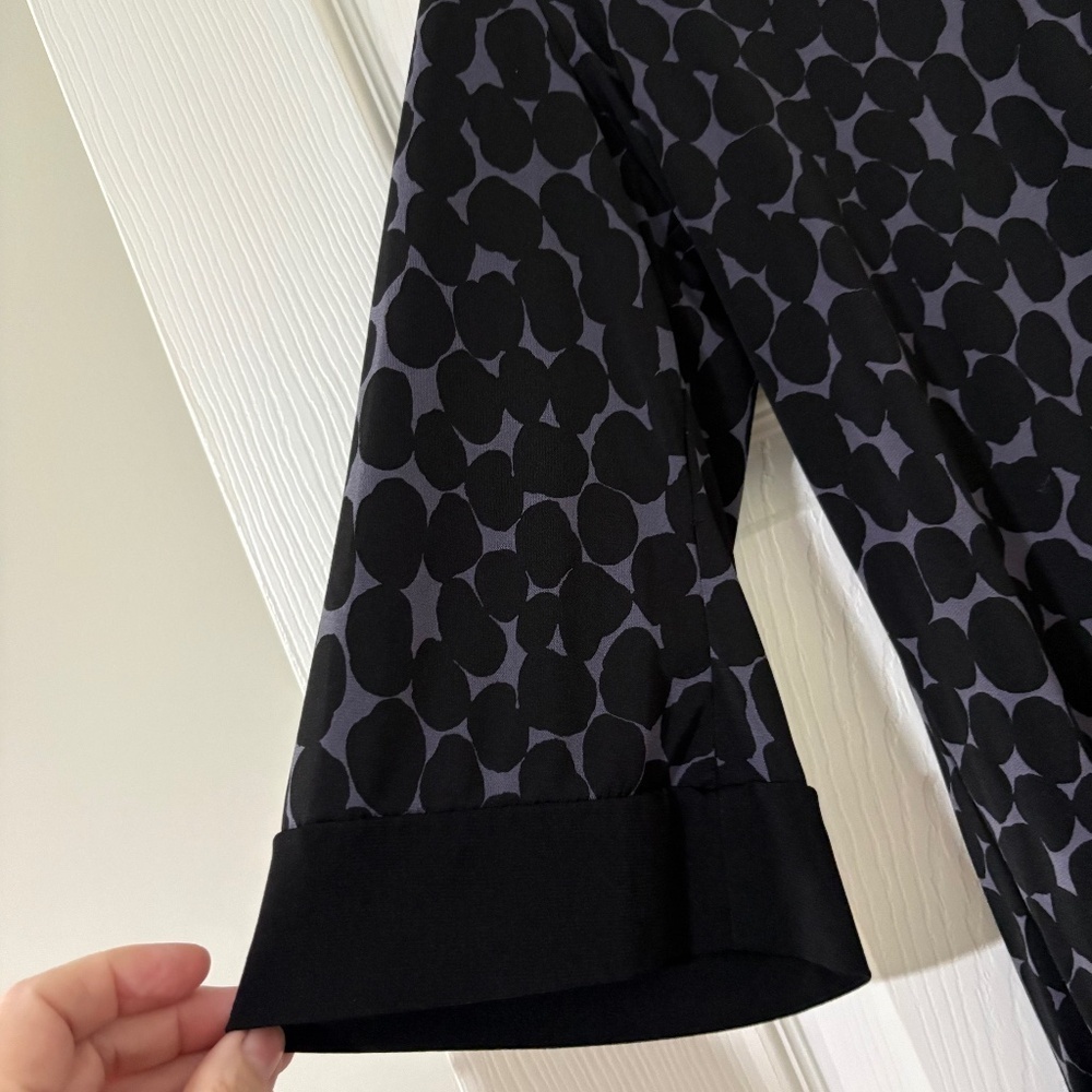 Black and purple polka dot blouse Size Large - Picture 2 of 4